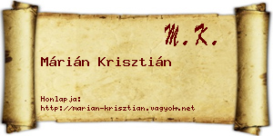 Márián Krisztián névjegykártya