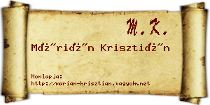Márián Krisztián névjegykártya